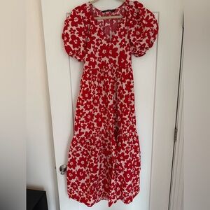 Zara Printed Poplin Maxi Dress